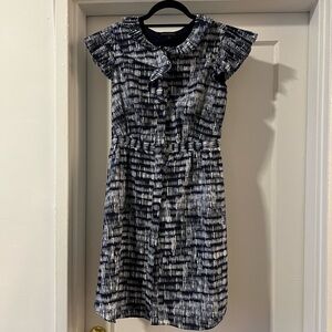 Banana Republic Blue White Ruffle Dress Size 4P
